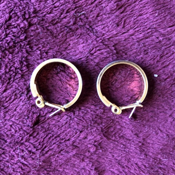 Gold & Black Hoop Earrings - Picture 2 of 5